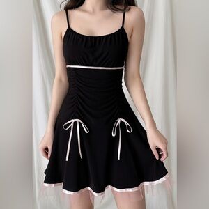 Vintage Taboo XXL (Small) Y2K Babydoll Ballerina Mini Dress Black Goth Grunge